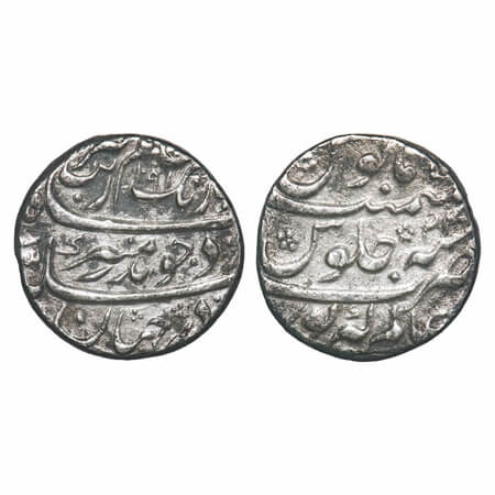 Aurangzeb, Silver Rupee, 11.55g, Alamgirpur (Bhilsa) Mint, AH 1091/24 RY, complete mint na