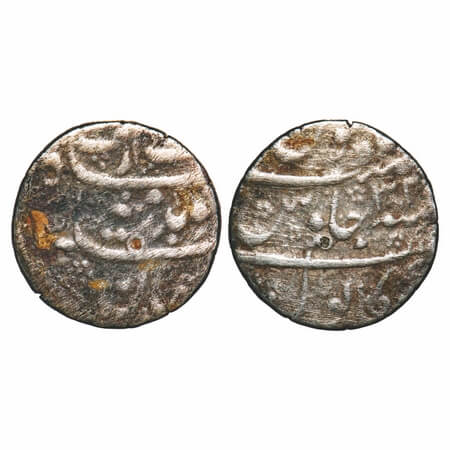 Aurangzeb, Silver Rupee, 11.00g, Sikakul Mint, 32 RY. KM 300.18, Fine+. Rare.