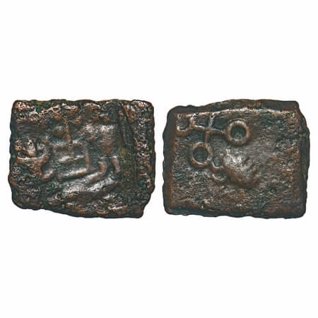 Post-Mauryan, Mandsore Region, Copper Unit, 2.47g, 13.45x16.12mm, Obv: Tree-in-railing in 