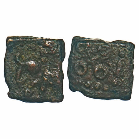 Post-Mauryan, Ujjaini Region, Uninscribed type, Copper Unit, 0.72g, 8.74x8.14mm, Obv: Elep