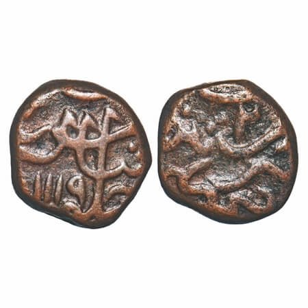 Shah Alam Bahadur, Copper ½ Paisa, 6.39g, Bandar Macchlipatan Mint, AH 1119/2 RY. KM A339.