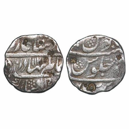 Shah Alam Bahadur, Silver Rupee, 11.43g, Parenda Mint, AH 1121. KM 348.31. About Very Fine