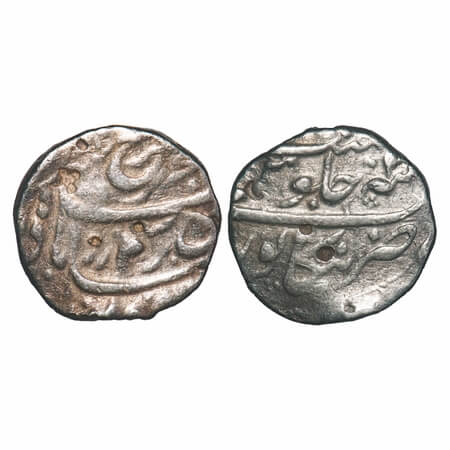 Farrukhsiyar, Silver Rupee, 11.27g, Bankapur Mint, 4 RY, mint name at bottom. KM 377.16. A