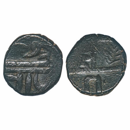 Maratha Confederacy, Copper Shivrai Paisa, 8.74g, Peshwai do dandi type, Obv: Shri Raj(a) 