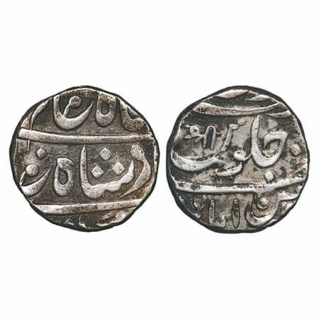 Maratha Confederacy, Silver Rupee, 11.13g, (Chakan) Mominabad Mint seen, with 'Shri' as mi