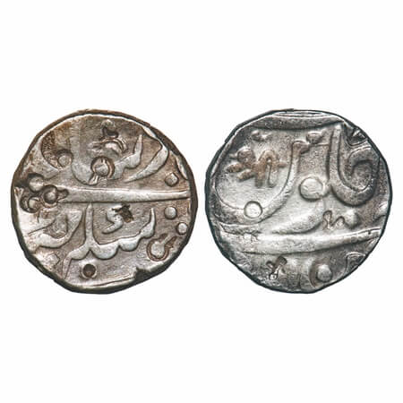 Maratha Confederacy, Silver Rupee, 11.17g, Chakan, Mominabad Mint, "Nau Shri Sikka" type, 