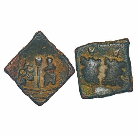 Post Mauryan, Saurashtra region, Uninscribed Frog type, Copper Unit, 5.18g, 24.23x22.96mm,