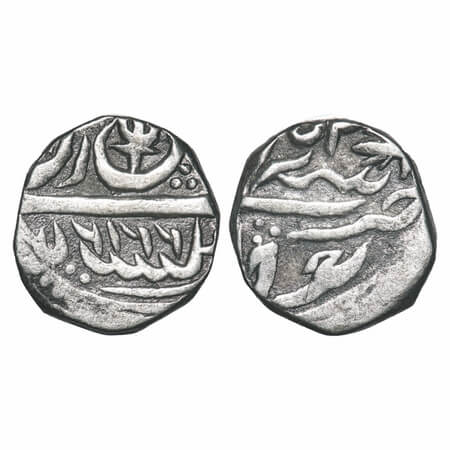 Maratha Confederacy, Silver Rupee, 10.82g, Kunch Mint, AH 6166 (error date)/3x RY (sic), I