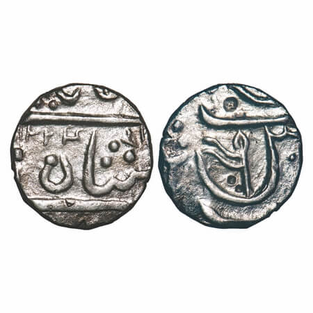 Maratha Confederacy, Silver 1/2 Rupee, 5.48g, Nasik Gulshanabad Mint, INO Shah Alam II, AH