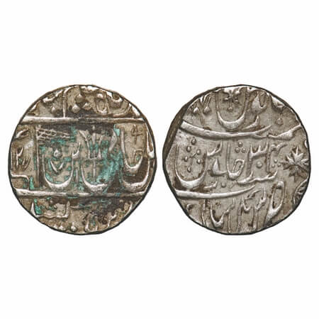 Maratha Confederacy, Silver Rupee, 11.04g, Sagar, Ravish Nagar Sagar Mint, INO Shah Alam I