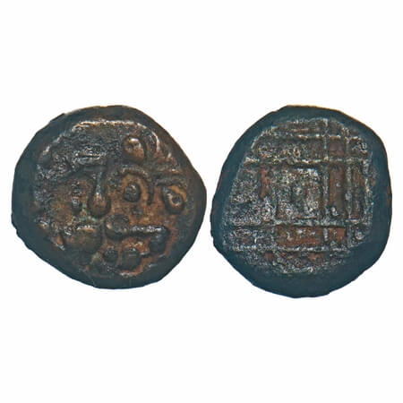 Mysore, Anonymous issue, Copper Kasu, 3.12g, 12.04x12.55mm, Obv: Seated goddess Lakshmi, R