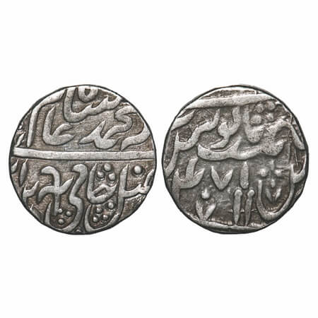 Sikh Empire Silver Rupee, 11.00g, Buriya Chiefs, INO Shah Alam II, Najibabad (Pseudo), AH 