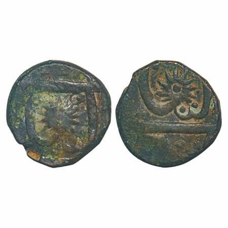 Chhatarpur, Copper Paisa, 7.57g, Unknown Ruler, ND (1765-1781 AD), (INO Shah Alam II). KM 