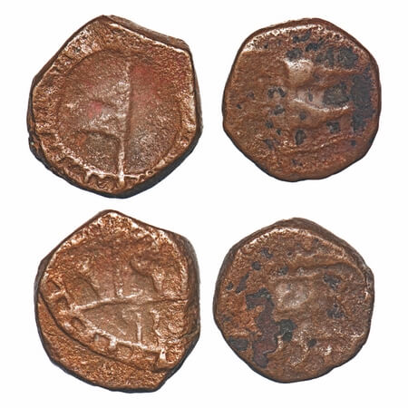 Dhar, Copper Paisa & 1/2 Paisa (2 Coins), 7.82 & 3.87g, Jaswant Rao (AH 1250-1274/1834-185