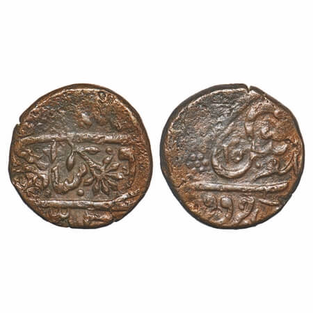Gwalior, Copper Paisa, 13.40g, Uncertain type, Khachrod Mint, INO Shah Alam II, flower on 