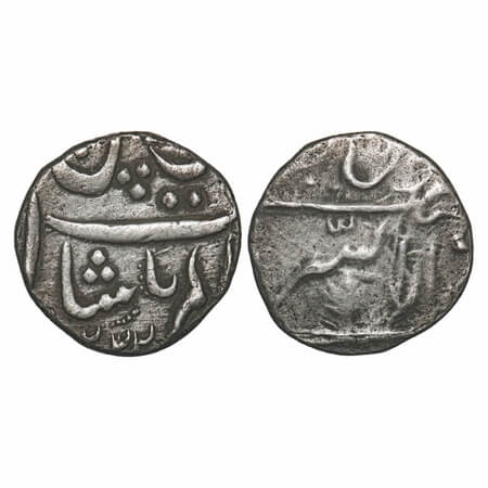 Gwalior, Silver 1/2 Rupee, Daulat Rao Sindhia (AH 1209-1243 / 1794-1827 AD), Dar us Burhan