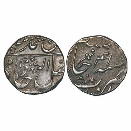 Gwalior, Silver Rupee, 11.09g, Daulat Rao Sindhia (AH 1209-1243 / 1794-1827 AD), Gwalior F