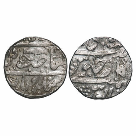 Gwalior, Silver Rupee, 10.55g, Daulat Rao Scindha (AH 1209-1243 / 1794-1827 AD), Isagarh M