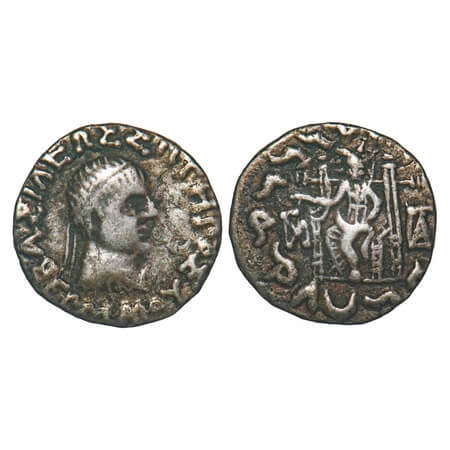 Indo-Greeks, Hermaeus / Hermaios, Silver Drachm, 1.94g, 15.90x16.19mm, Posthumous issue, O