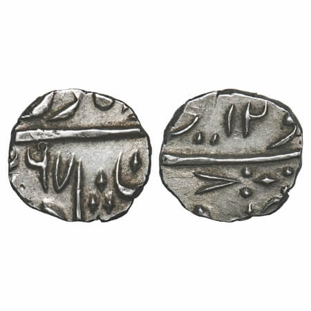 Hyderabad, Silver 1/4 Rupee, 2.80g, Nasir ud Daula (1829-1857 AD), Farkhand Bunyad Hyderab