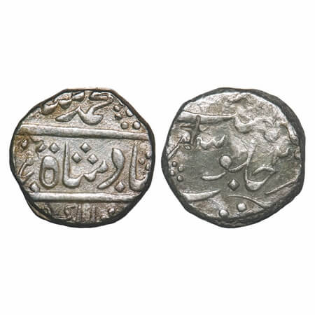 Hyderabad Feudatory Qamarnagar, Silver Rupee, 11.31g, INO Muhammad Shah, (Qamarnagar) Mint