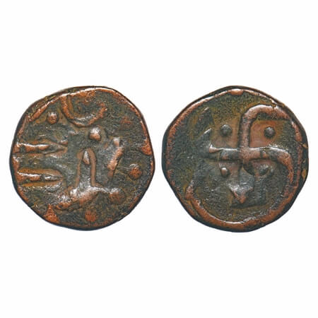 Jhabua, Copper Paisa, 9.79g, Gopal Singh (VS 1897-1952 / 1840-1895 AD), British Protectora