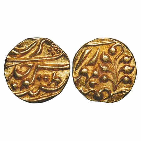 Kishangarh, Gold 1/4 Mohur, 2.69g, Yaghyanarayan Singh (1926-1938 AD), INO George V, ND, K