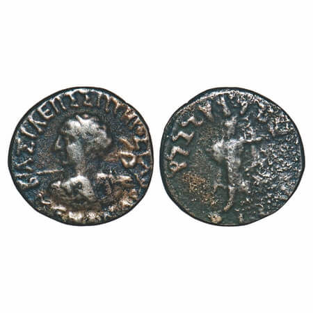 Indo-Greek, Menander I (c. 160-145 BC), Silver Drachms, 2.19g, 14.47x15.04mm, Obv: Diademe