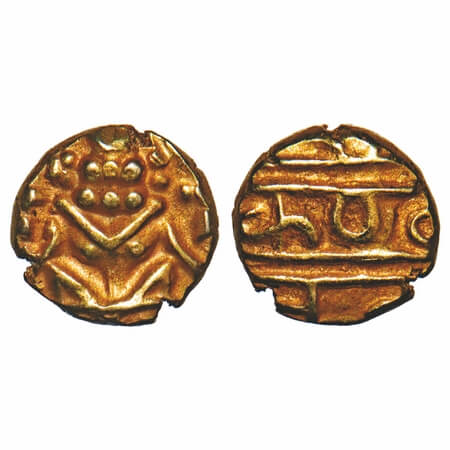 Mysore, Gold Fanam, 0.36g, Kanthirava Narasaraja Wodeyar (c.1638-1662 AD), Obv: Narsimha s