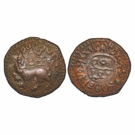 Mysore, Copper 25 Cash, 10.91g, Dewan Purnaiya (AH 1214-1225/1799-1810 AD), ND type, Obv: 