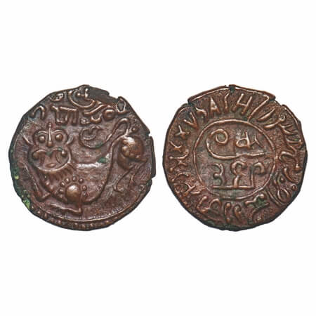 Mysore, Copper 25 Cash, 11.44g, Dewan Purnaiya (AH 1214-1225/1799-1810 AD), ND type, Obv: 