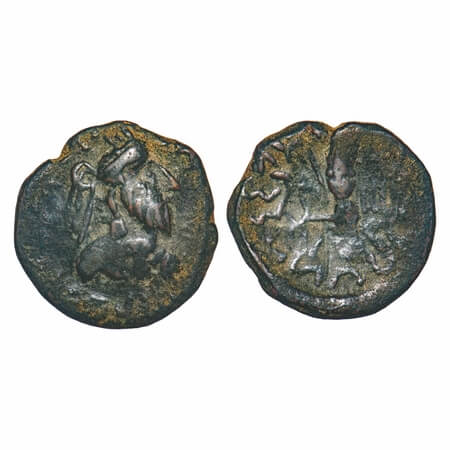 Indo-Scythian, Gondophares. 8.77g, AE octodrachm, c. 50-10 BCE or c. 20-55 CE. Bust of Gon