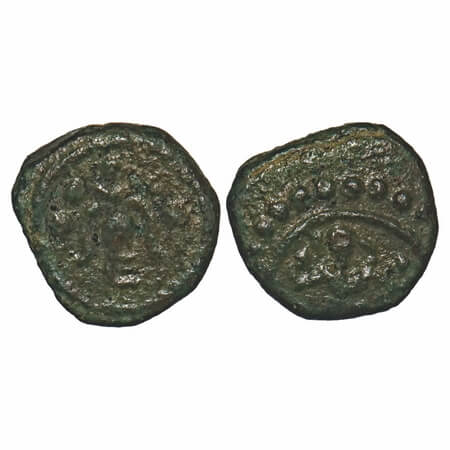 Travancore (Venad), Copper Thirai Cash, 0.98g, 9.95x9.88mm, Obv: Standing Diety (lord Venk