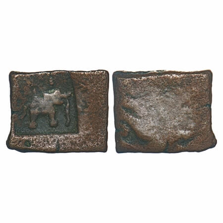 Post-Mauryan-Pre-Satavahana period, Ancient Vidarbha, uninscribed Copper, die-struck coin,