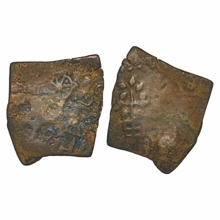 Pre-Satavahana, Vidarbha region, River Goddess type, Copper Unit, 4.30g, 20.74x19.05mm, Ob