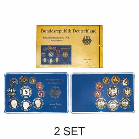 Germany, Set of 10 Coins circulation coin with mirror finish (proofs), Mixed Metals, {2 Se