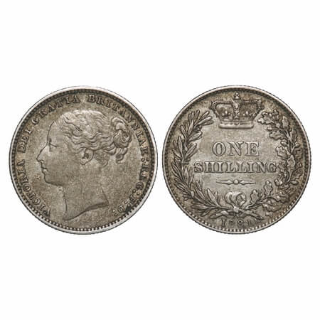 Great Britain, Silver Shilling, 5.63g, (0.9250 % silver), Victoria Queen, 1881. KM 734.4. 