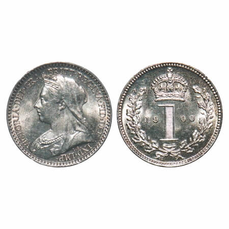 Great Britain, Silver (0.925) 1 Penny (Maundy Issues), 0.48g, Victoria Queen, 1900, Obv: c