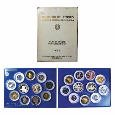 Italy, 11 Coin set Proofs, silver & mix metals, 1989, 1-2-5-10-20-50-100-200-500-500 (Bime