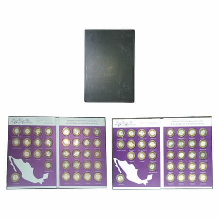 Mexico, Bimetallic (set of 33 Coins), Silver (925% in center 12.015g) & Aluminium Bronze R