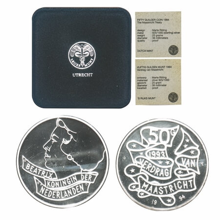 Nederland, 50 Gulden Proof, Silver 25.00g (0.925% silver), 1994, Queen Beatrix (1980-2013)