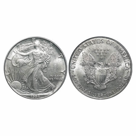 United States, Silver (0.999 silver) Dollar, Heavy weight Error 31.60g, Instead of 31.10g 
