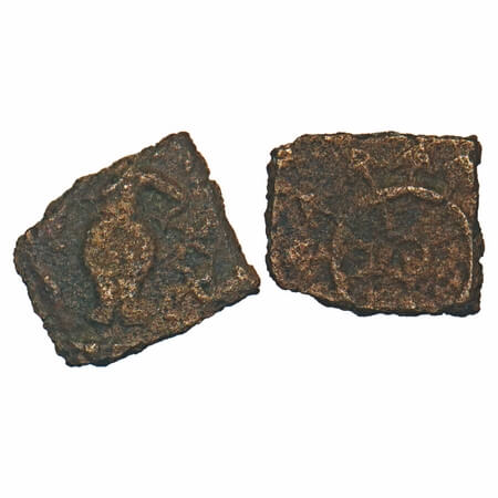 Pre-Satavahana, Bhadra-Mita rulers of Vidarbha region, River Goddess type, Copper Unit, 0.