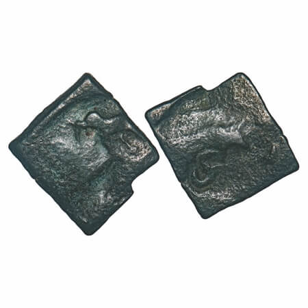 Pre-satavahana, Vidarbha region, Uninscribed type, Copper Unit, 3.34g, 23.59x20.79mm, Obv: