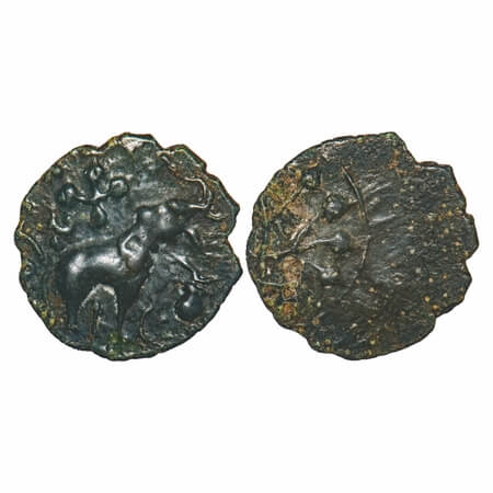 Satavahanas, Siri Satakarni, Nasik Region, Potin Unit, 2.83g, 20.02x20.32mm, Obv: Elephant