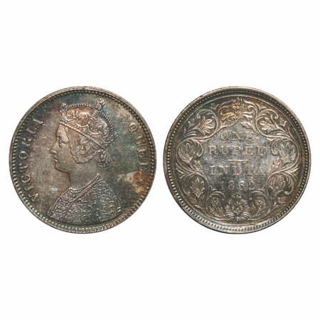 Victoria Queen, Silver, Rupee, 1862, Bombay Mint, A/II/0/4, w/o initial 'J'. F. Prid 79. G