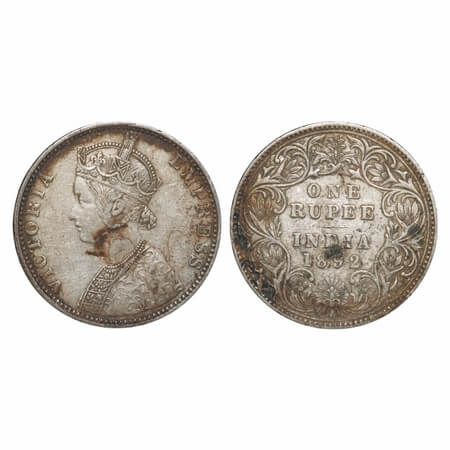 Victoria Empress, Silver, Rupee, 1892, Bombay Mint, C2/I(ii), 'B' raised. F. Prid 180. GK 