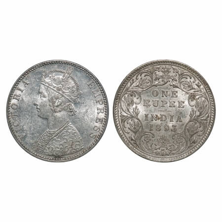 Victoria Empress, Silver, Rupee, 1893, Bombay Mint, C2/I(ii), 'B' incused. F. Prid 182. GK