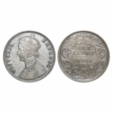 Victoria Empress, Silver, Rupee, 1898, Calcutta Mint, C3/I(i), 'C' incused. F. Prid 137. G