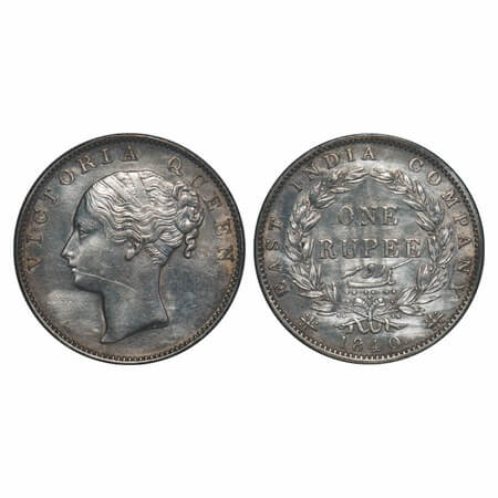 Victoria Queen, Silver, Rupee, 1840, CL, Madras Mint, A/VII, 'S' incused, English Head, Wr
